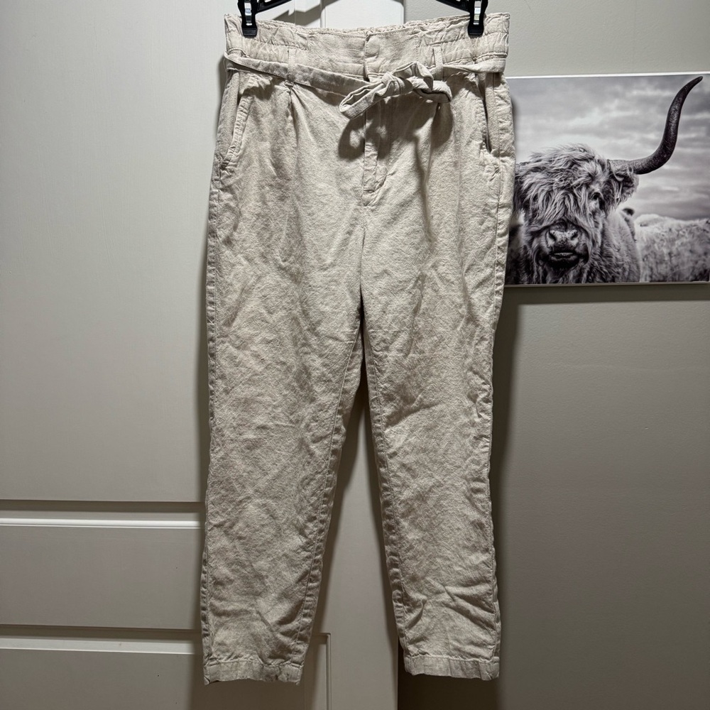 Jag Jeans Neutral Linen-Blend Drawstring Pants